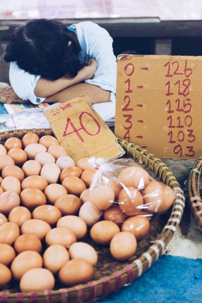 Sur un marché à Chiang Mai