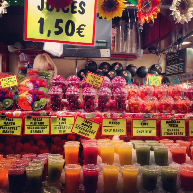 Jus de fruits la boqueria Barcelone