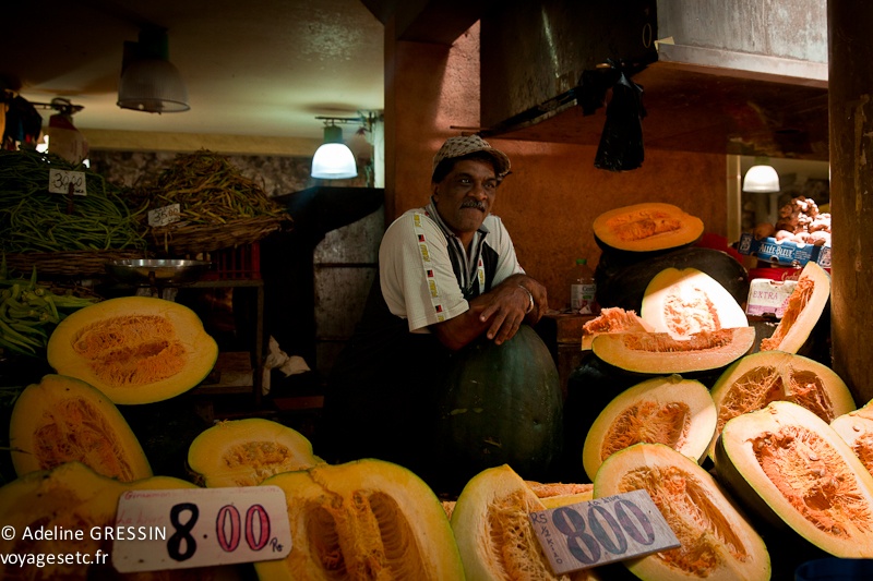 Marché de l'ile Maurice - Monsieur potirons