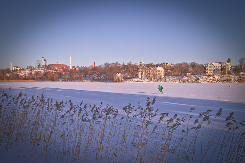 Trek urbain à Helsinki - Sur la baie Töölönlahti gelée
