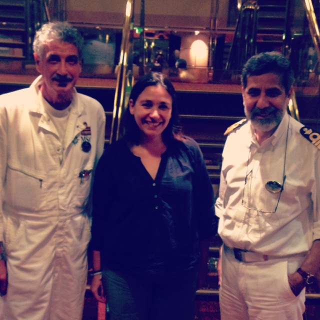 Avec le commandant de bord du MSC Musica