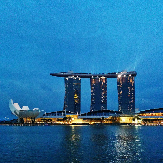 Vue sur le Marina bay sands hotel