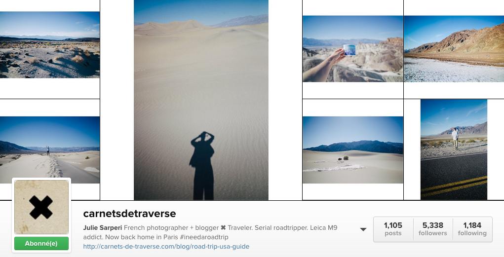 Carnets de traverse instagram