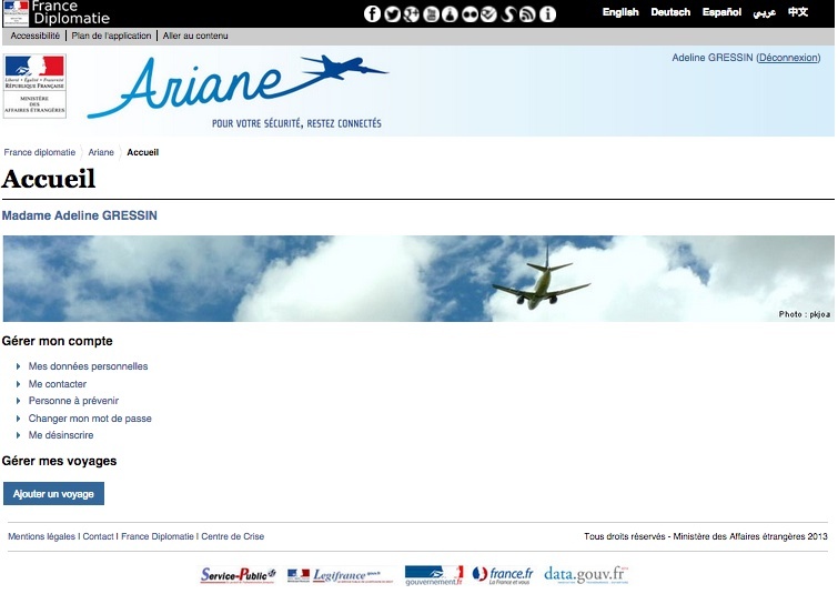 Fil d'ariane : votre profil
