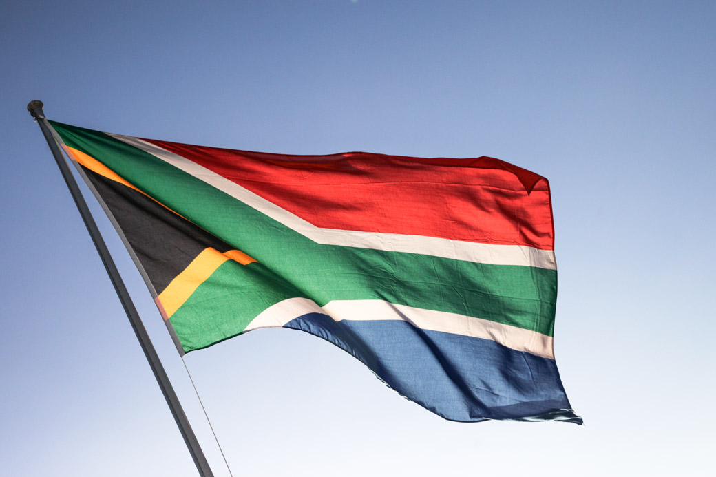 le drapeau coloré de l'Afrique du sud