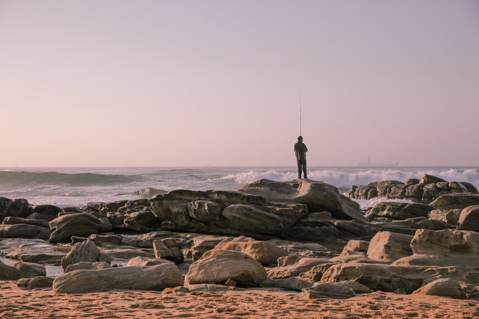 Durban Afrique du Sud – le pêcheur