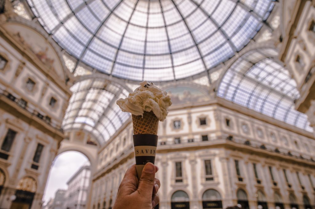 24 heures à Milan - glace dans la gallerie Vittore emmanuele