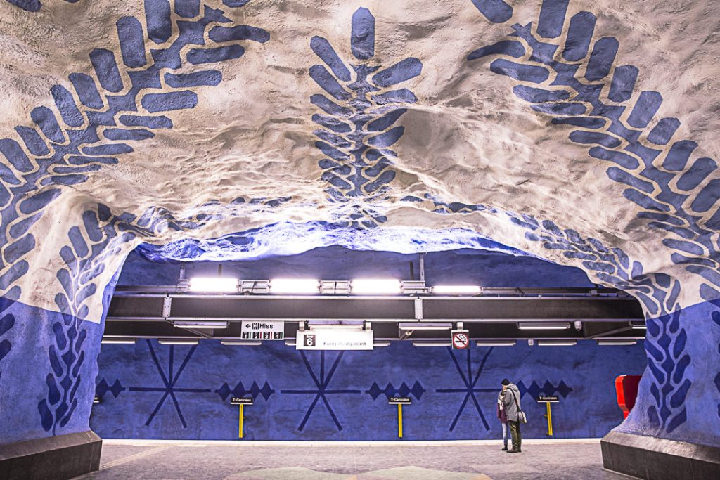 L'art dans le métro à Stockholm