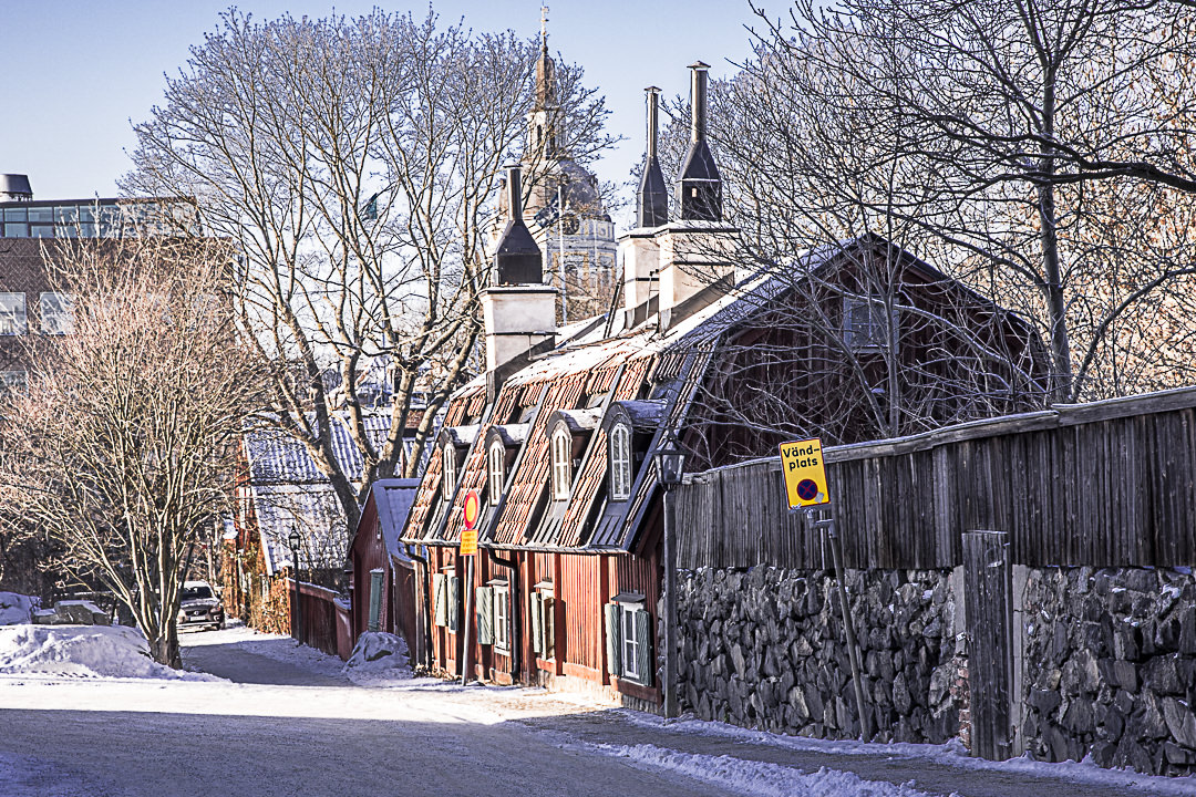 Juste au-dessus du musée Fotografiska, le quartier Fjallgatan et ses petites maisons en en bois est charmant