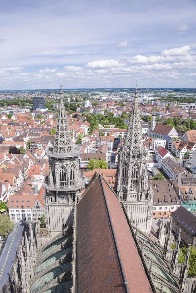 Vue depuis le haut de l'église de Ulm - Allemagne