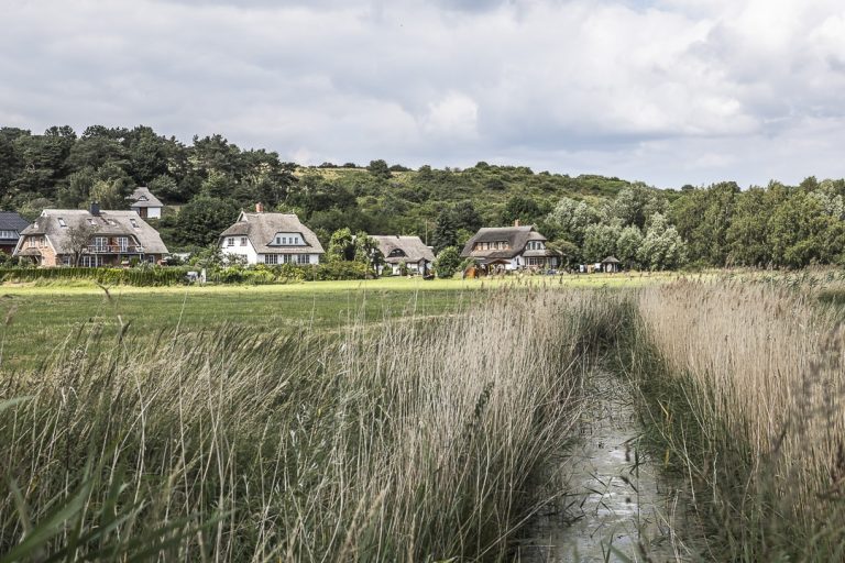 Les maisons aux toits de chaume de Mönchgut, Rügen Allemagne
