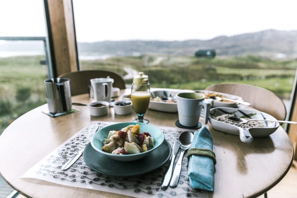 Petit déjeuner à The grey House, un chouette Air BnB sur la North Coast 500 en Ecosse