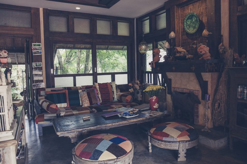Café du resort Baan Mon Muan situé au coeur des montagnes à 45 mn de Chiang Mai au nord de la Thaïlande
