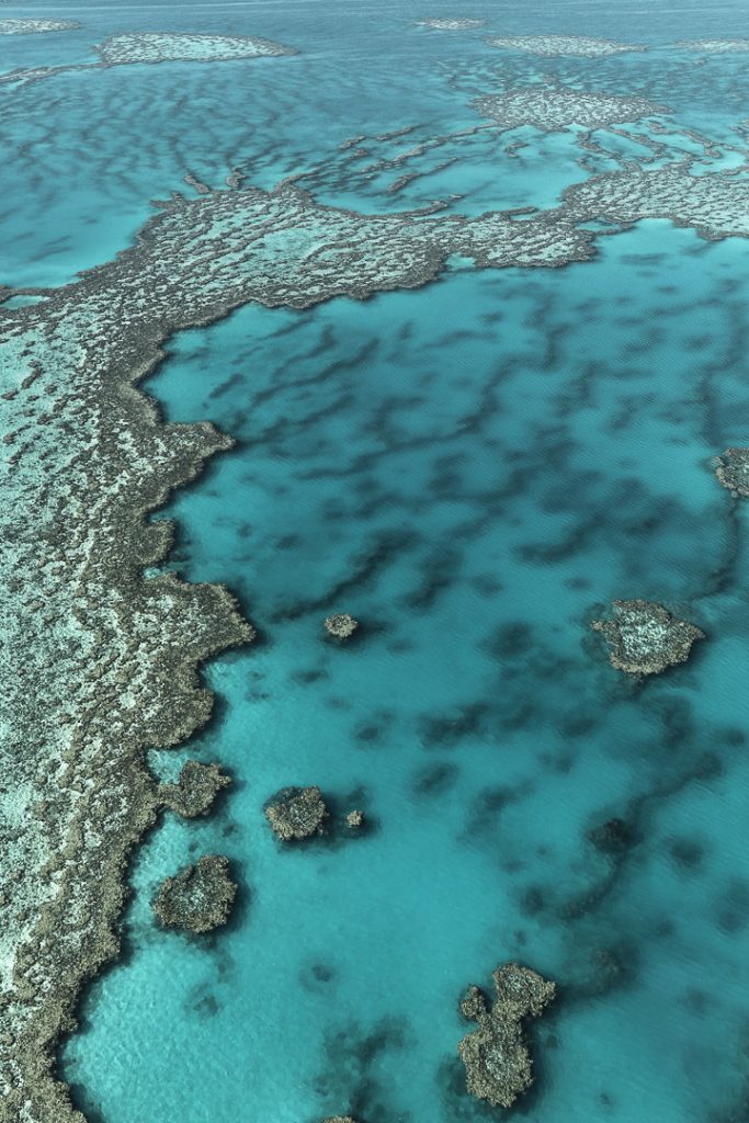 Récif de la barrière de corail vu du ciel #Australie #queensland #whitsundays