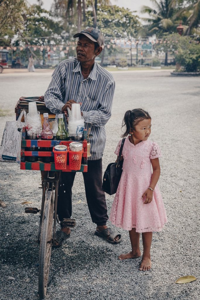 Vendeur de glace de Kampot un jour de nouvel an khmer