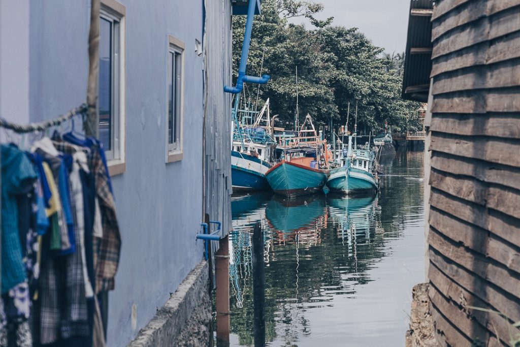 Village de pêcheur à Kampot, Cambodge