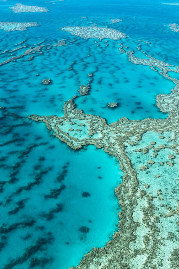 La magie de la grande barrière de corail vue du ciel