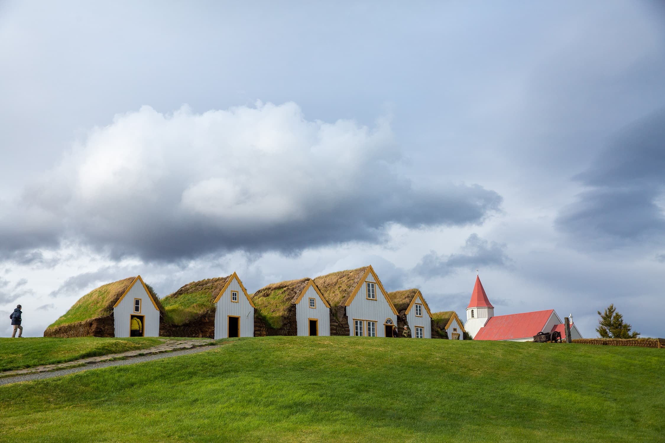 ferme musée Glaumbær, exemple de ferme de tourbe en islande