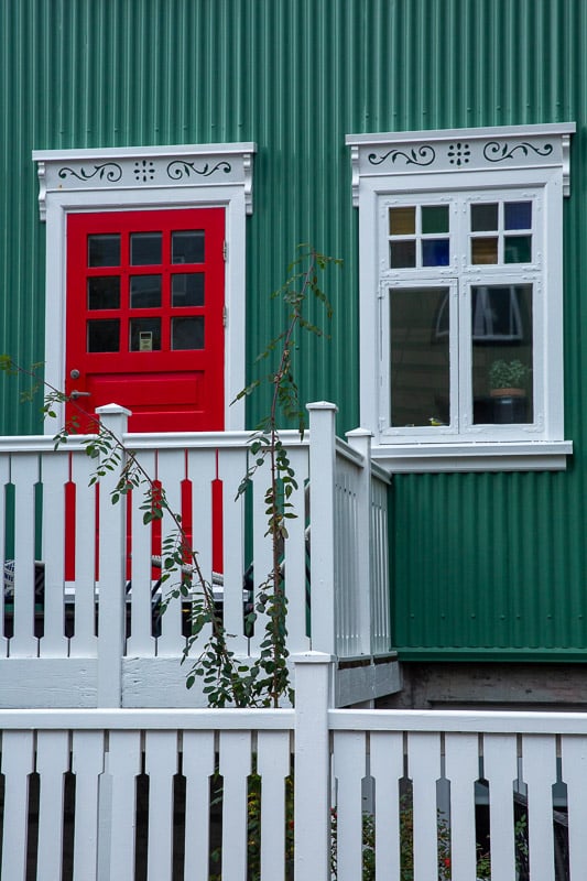 maison verte et rouge du vieux Reykjavik