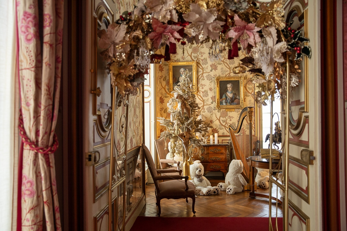 Intérieur du château de Cheverny décoré pour Noël