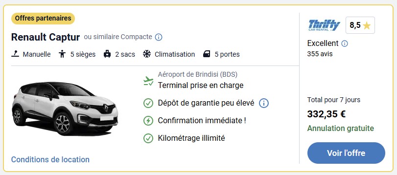 Location voiture Renault Captur chez Discovercars